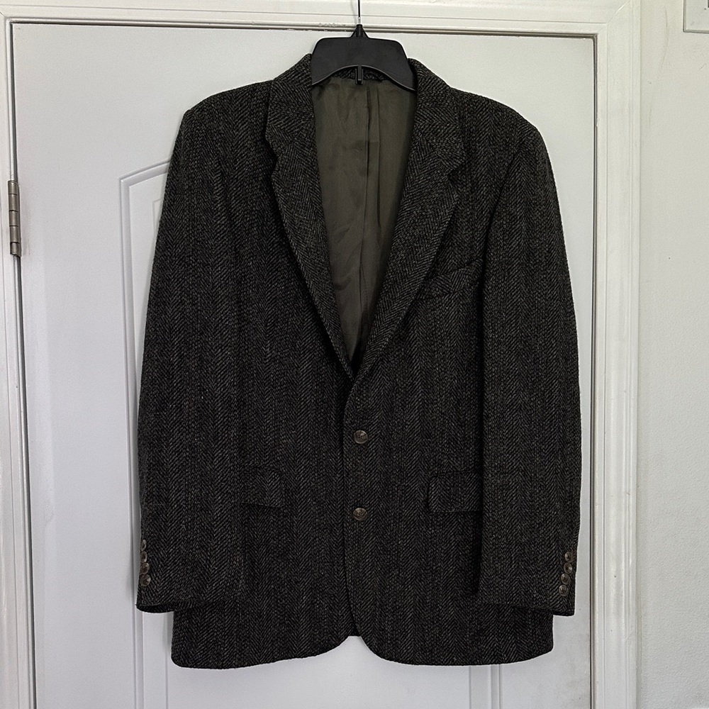 Vintage John Henry Wool Blazer Green/Gray Sz 40 Regular